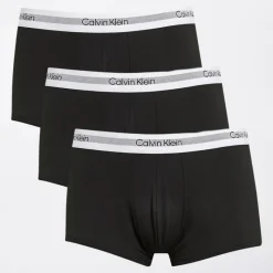 New Calvin Klein Herre Tre Pak Lav Talje Trunks Sort /​ Sort /​ Sort
