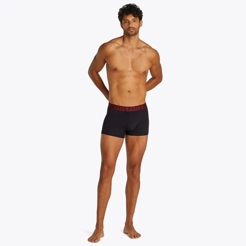Clearance Tommy Hilfiger Herre Tre Pak Underbukser Poppy Pink / Medium Rød / Deep Rouge