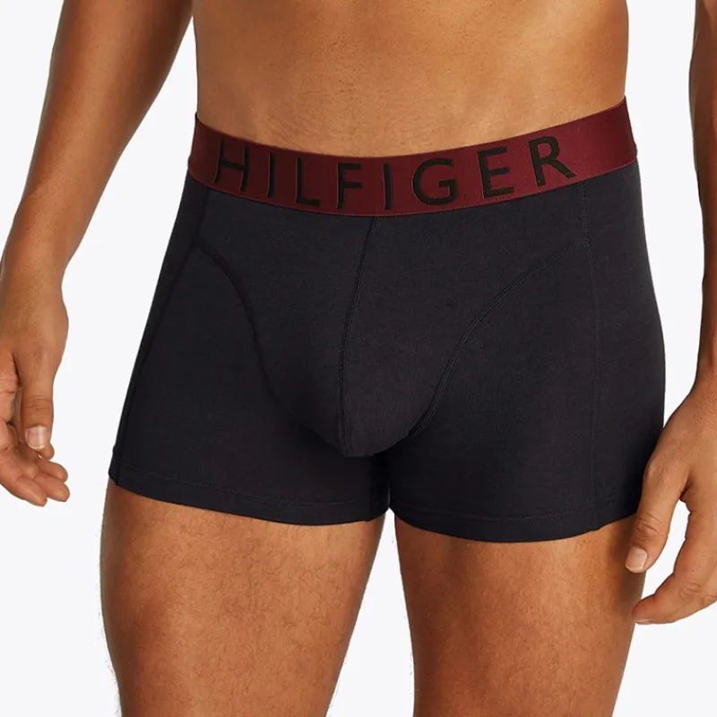 Clearance Tommy Hilfiger Herre Tre Pak Underbukser Poppy Pink / Medium Rød / Deep Rouge