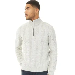 Discount French Connection Herre Trøjer beige Ecrufarvet Mergel