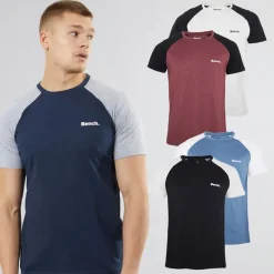 Online Bench Herre Trova T-Shirts med 5-pak Sort/​Blå/​Burgunder Melange/​Jeans Melange/​Ecru Melange