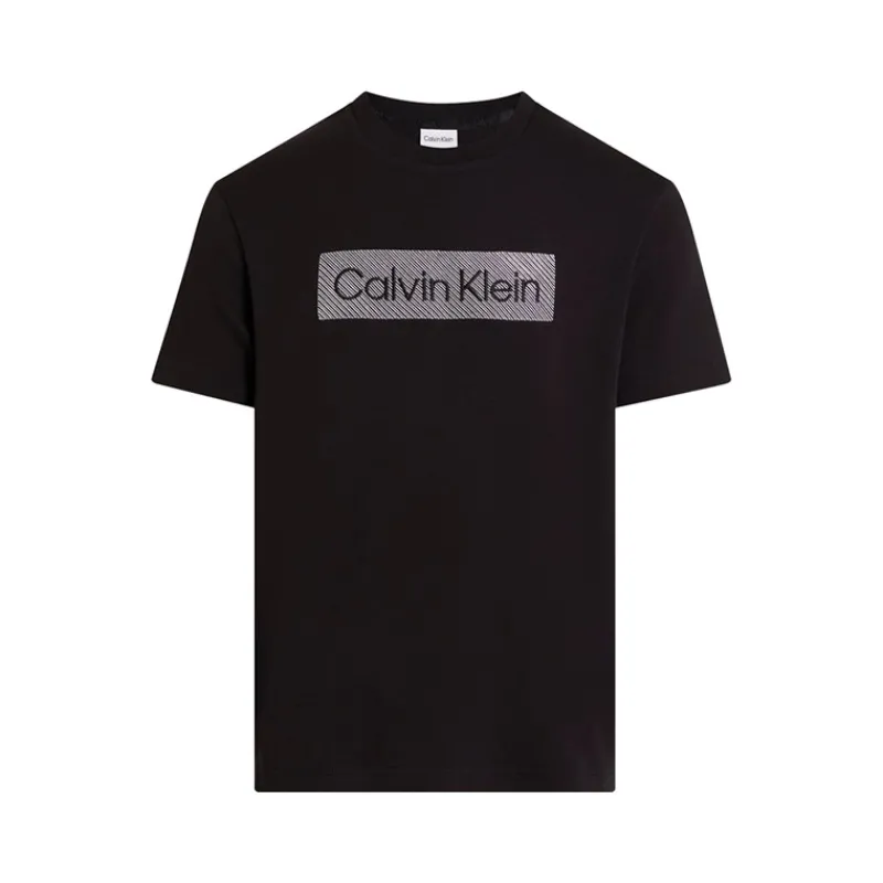 Online Calvin Klein Herre T-shirt med tekstur broderi CK Sort