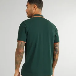 Best Ben Sherman Herre tværstribet polo skjorte Dark Green Mørkegrøn