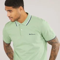 Sale Ben Sherman Herre Twin Tipped Polo Græs Grøn Grøn