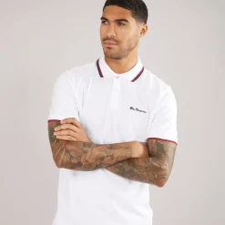 Discount Ben Sherman Herre Twin Tipped Polo Hvid