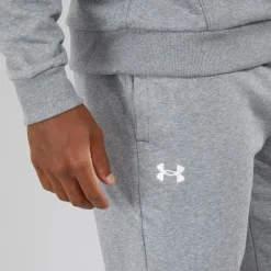 Best Under Armour Herre UA Rival Fleece Joggingbukser Castlerock Lys Heather/​Hvid