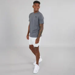 Best Under Armour Herre UA Sportstyle T-shirt med kort ærme og venstre brystlomme Castlerock/Sort Grå