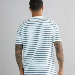 Ben Sherman Herre Vaffel Stribet T-shirt Snow White
