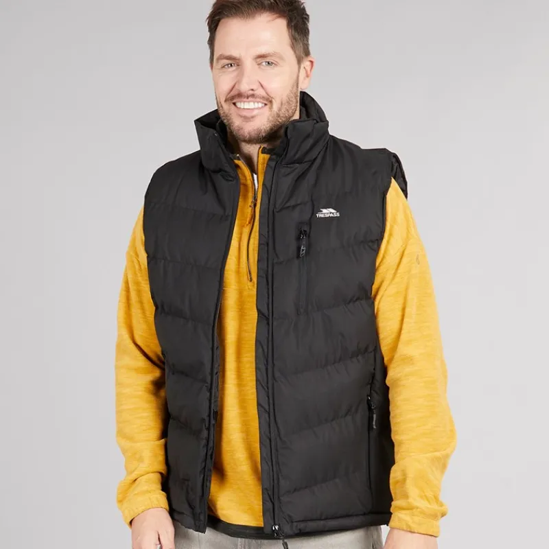 Outlet Trespass Herre Vatteret Vandafvisende Gilet Vest Sort