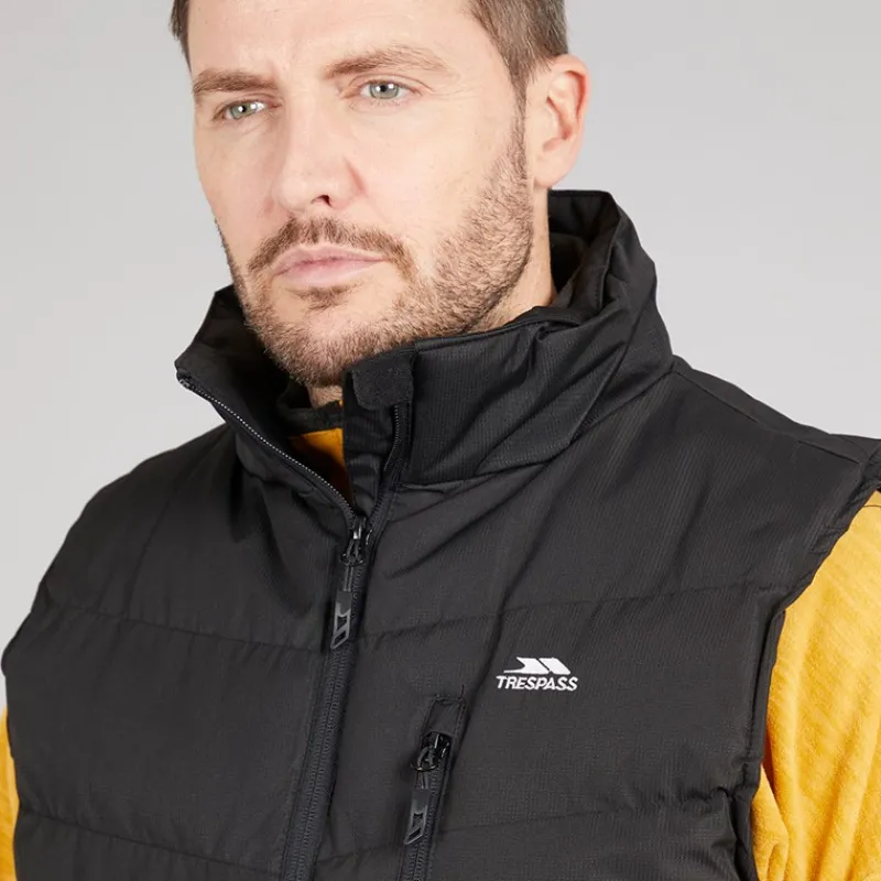 Outlet Trespass Herre Vatteret Vandafvisende Gilet Vest Sort
