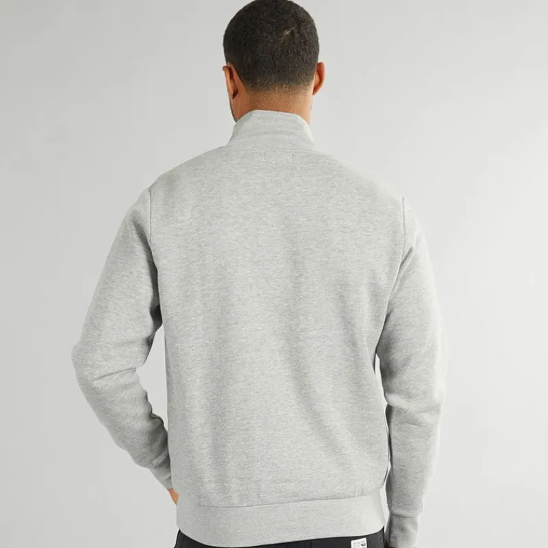 JACK & JONES Herre Vesterbro 1/4 Zip Sweatshirt Lys Grå Melange / Sort Lysegrå Mergel