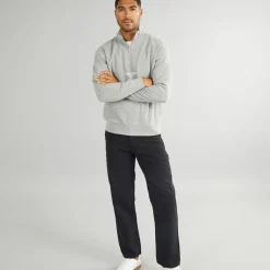 JACK & JONES Herre Vesterbro 1/4 Zip Sweatshirt Lys Grå Melange / Sort Lysegrå Mergel