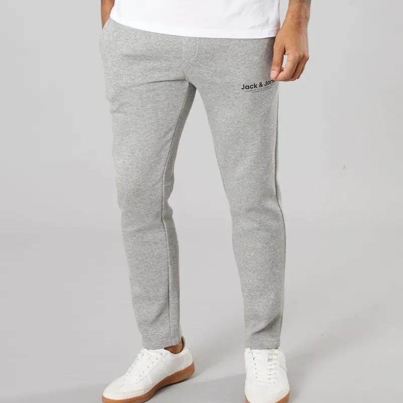 Outlet JACK & JONES Herre Vesterbro Open Hem Joggers Lys Grå Marl/Sort Lgm/Sort Lysegrå Mergel