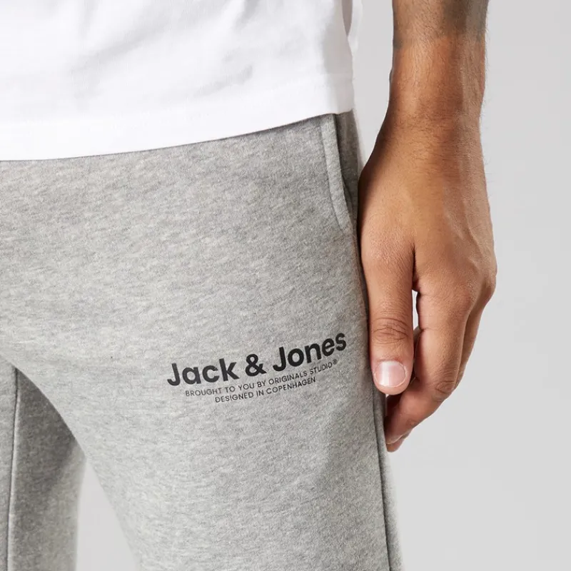 Outlet JACK & JONES Herre Vesterbro Open Hem Joggers Lys Grå Marl/Sort Lgm/Sort Lysegrå Mergel