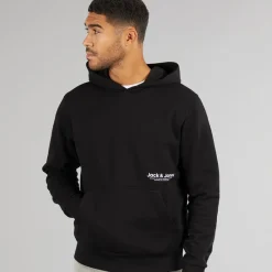 Best JACK & JONES Herre Vesterbro Side Hoodie Sort