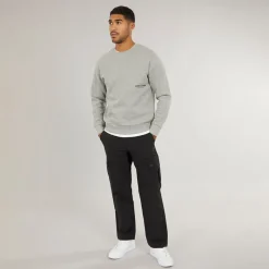 Best JACK & JONES Herre Vesterbro Side Sweatshirt Lys Grå Marl/Sort