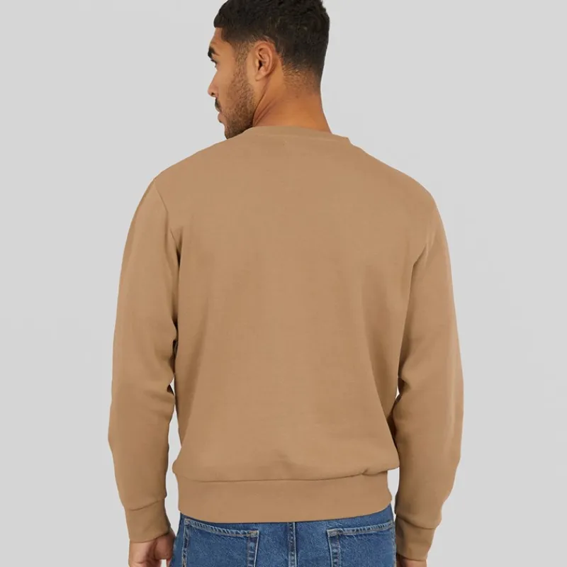 New JACK & JONES Herre Vesterbro Side Sweatshirt Sølv Mink/Hvid Lysebrun