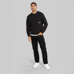Discount JACK & JONES Herre Vesterbro Side Sweatshirt Sort/​Hvid