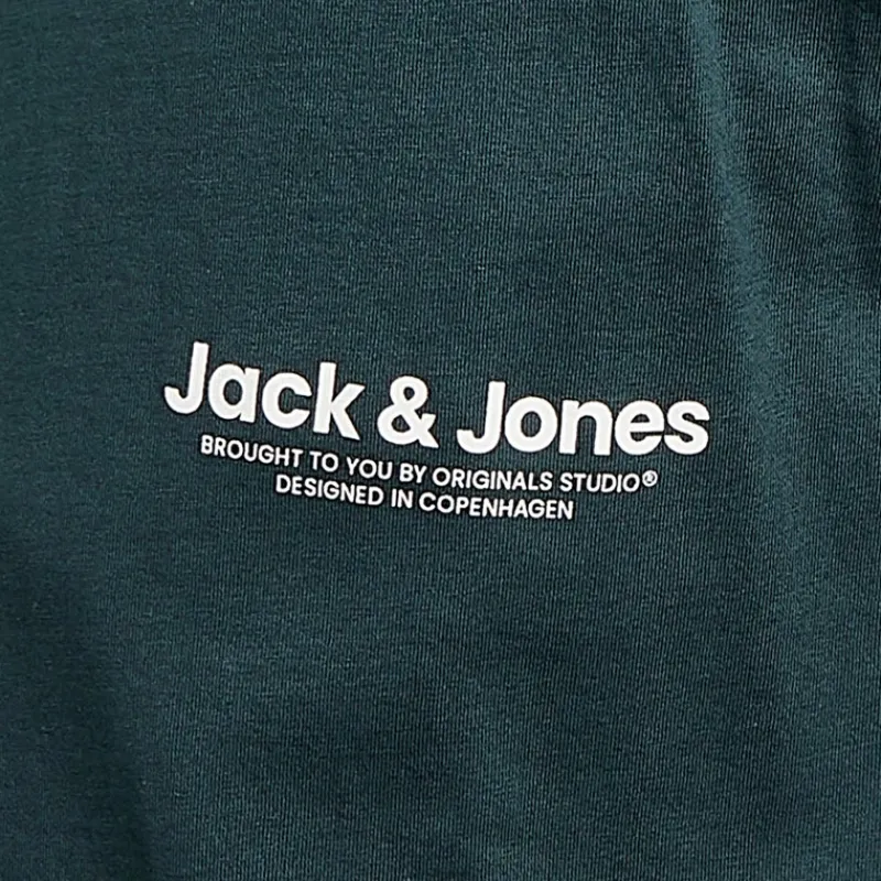 Discount JACK & JONES Herre Vesterbro Side Tre Pak Afslappet Pasform T-shirts Sort/Sølv Mink/Magisk Skov