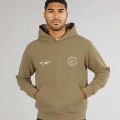 Clearance JACK & JONES Herre Vesterbro Sport Hættetrøje Sølv Salvie Salvie Grøn