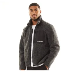 Best JACK & JONES Herre Vesterbro Teddy Jakke Grå Melange Grå Mergel