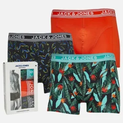 Outlet JACK & JONES Herre West Tre Pak Underbukser Sort/​Tangerine Tango/​Sort