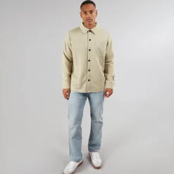 Online Indicode Herre Yuno Overshirt Irish Cream beige
