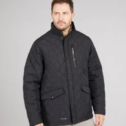 Sale Trespass Herrer Argyle Vatteret Jakke Sort