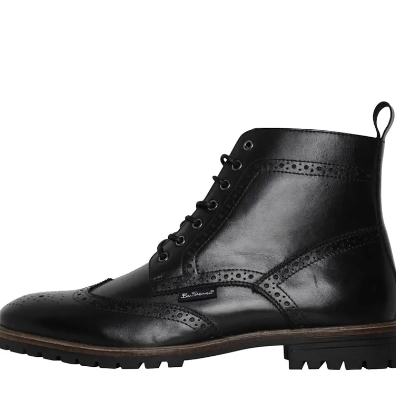 Clearance Ben Sherman Herresko i Læder Brogue Støvler Sort
