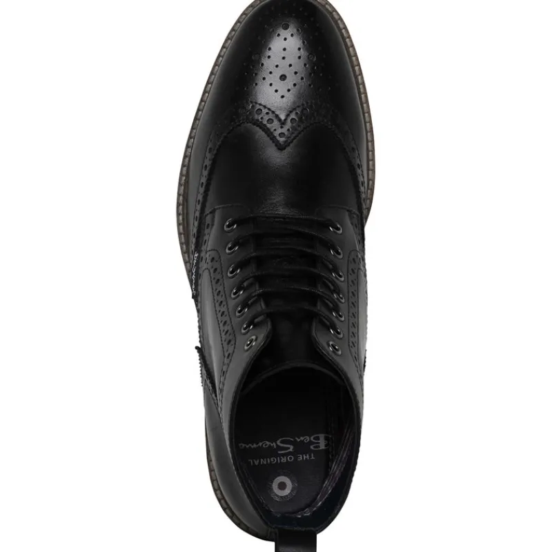 Clearance Ben Sherman Herresko i Læder Brogue Støvler Sort