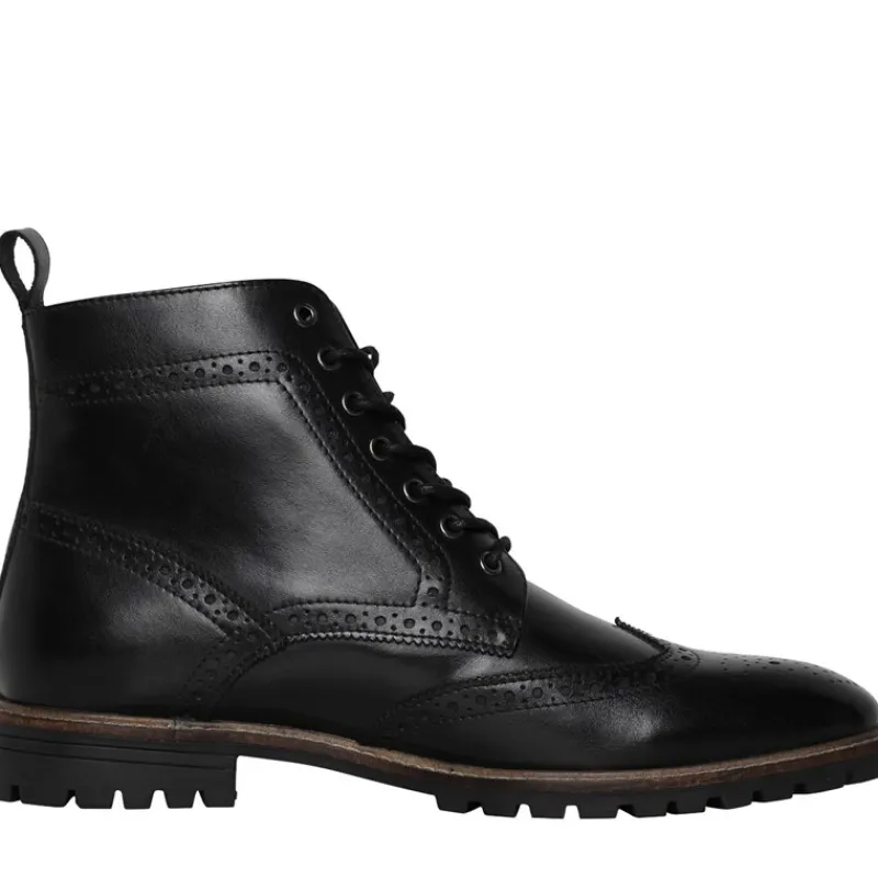 Clearance Ben Sherman Herresko i Læder Brogue Støvler Sort
