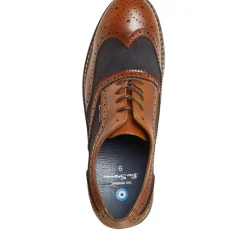 Clearance Ben Sherman Herresko Terrence Oxford Brogue Tan Burnish/​Navy