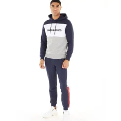 Clearance JACK & JONES Hættetrøje med logo i blokke Mørkeblå Blazer Marineblå