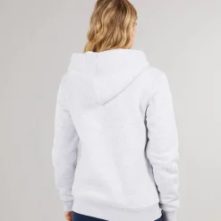 Outlet Bench Hættetrøje med lynlås og teddyforing Grå Marle til kvinder Lysegrå Mergel