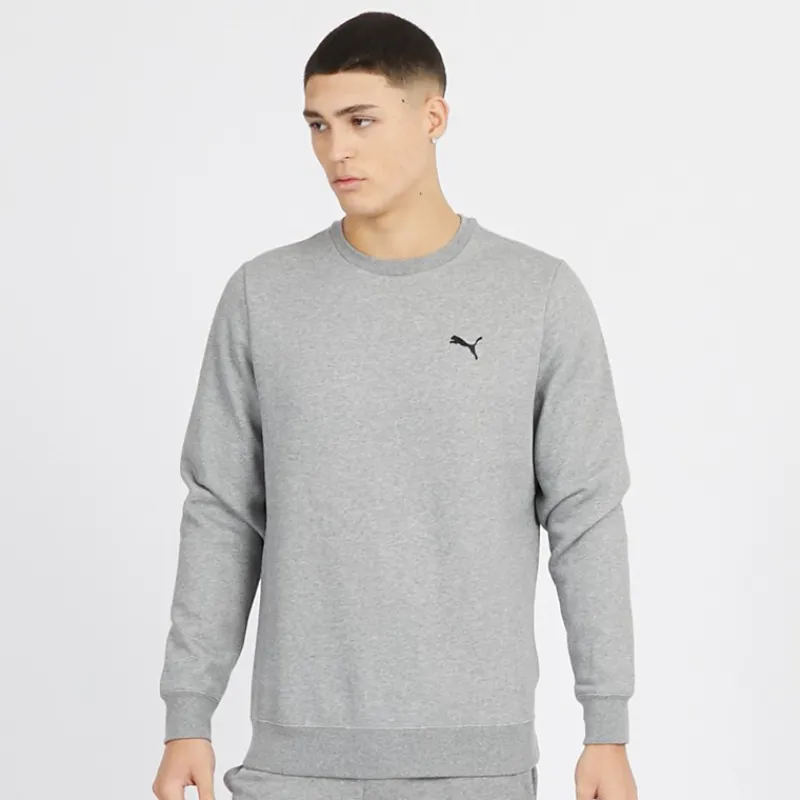 Discount Puma Hættetrøje til Herre Small Logo Crew Mellemgrå Meleret Grå