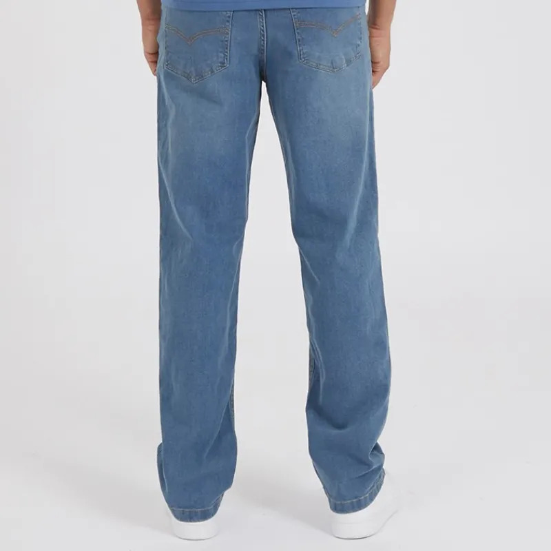 Bench Jeans til Herre Jeffers Løstsiddende Mid Blå Vask Mellemblå