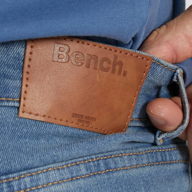 Bench Jeans til Herre Jeffers Løstsiddende Mid Blå Vask Mellemblå