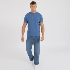 Bench Jeans til Herre Jeffers Løstsiddende Mid Blå Vask Mellemblå