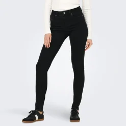 Clearance Only Jeans til kvinder Rina Mid Rise Push Up Sort