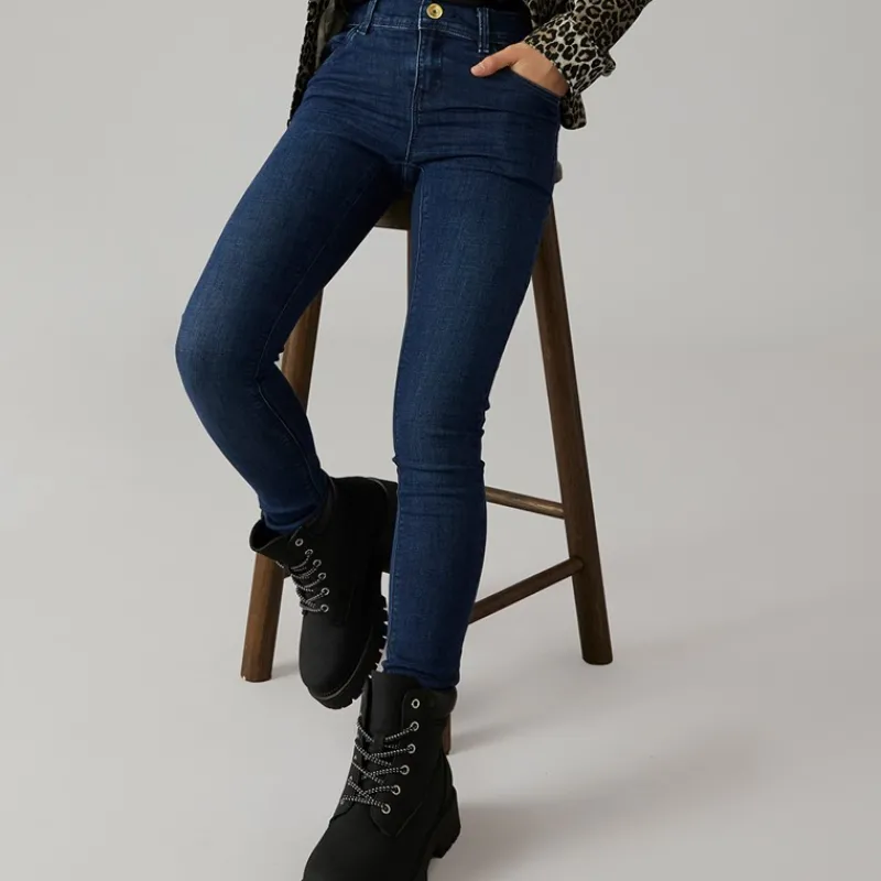 Hot Name It Jeans til Piger Polly Dnmtasi Mellemblå Denim