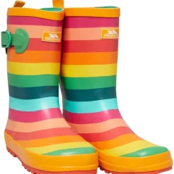 Sale Trespass Junior Childrens Puddle Rainbow Printed Wellington Gummistøvler Flerfarvede Striber