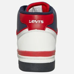 Clearance Levi's Junior Dereck Hi Top Sneakers Navy Rød 0218 Hvid