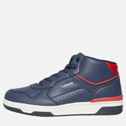 Clearance Levi's Junior Dereck Hi Top Sneakers Marine Rød 0290 Marineblå