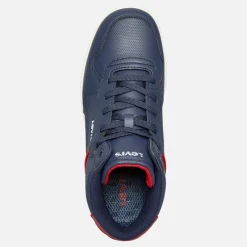 Clearance Levi's Junior Dereck Hi Top Sneakers Marine Rød 0290 Marineblå