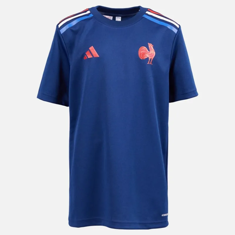 Hot adidas Junior Drenge FFC Frankrig Rugby Hjemme Supporter Trøje Dark Blue