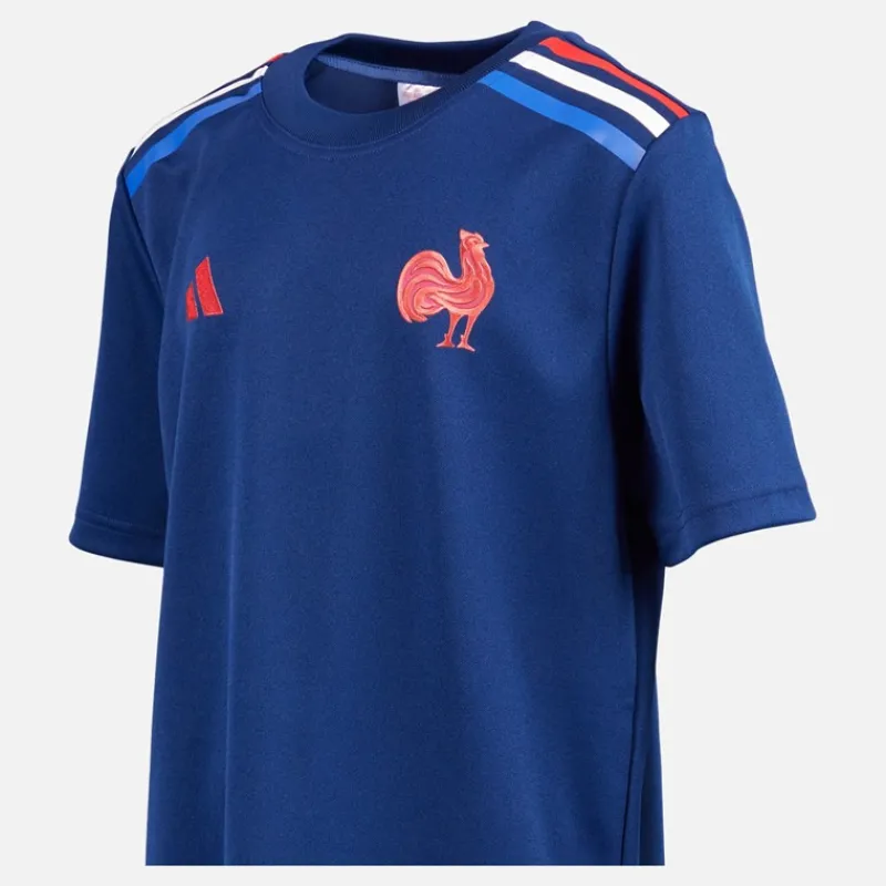 Hot adidas Junior Drenge FFC Frankrig Rugby Hjemme Supporter Trøje Dark Blue