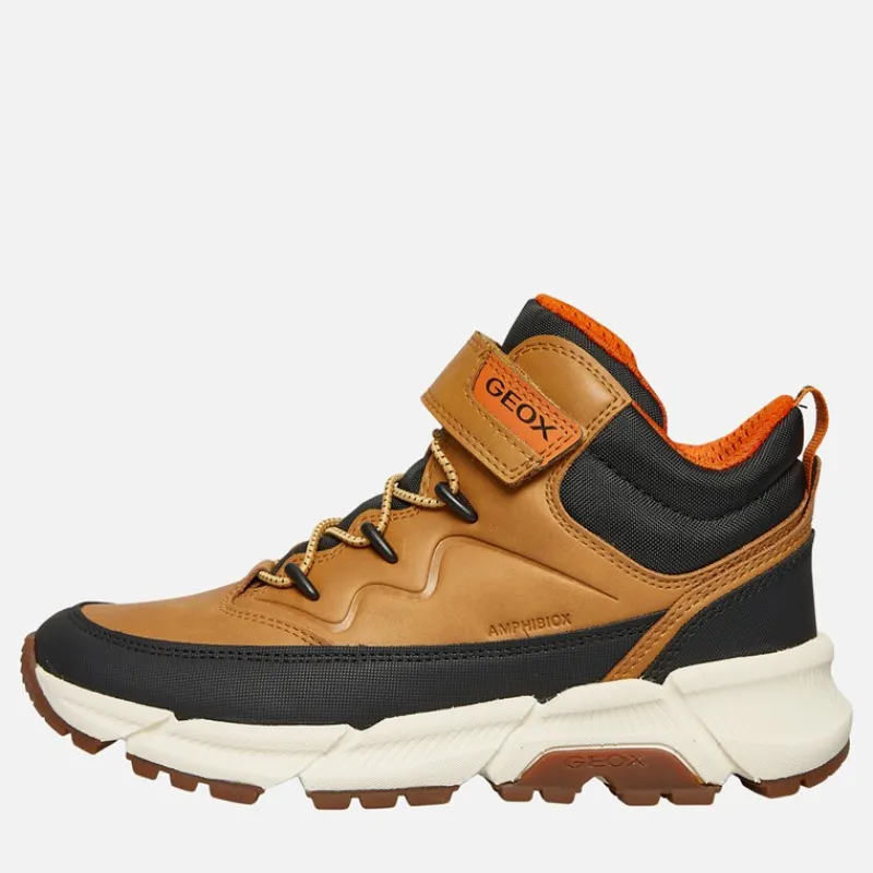 Clearance GEOX Junior Drenge Flexypher Plus støvler mørk gul / sort Flerfarvet
