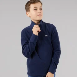 Online Trespass Junior Drenge Masonville 1/2 Lynlås Mikro Fleece Blå Blå
