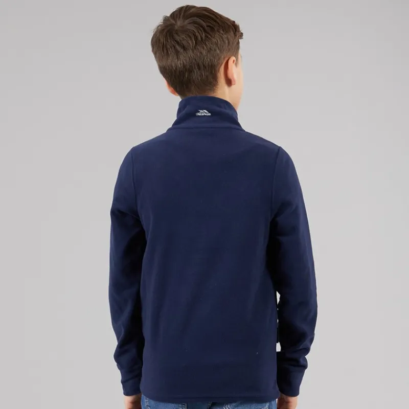 Online Trespass Junior Drenge Masonville 1/2 Lynlås Mikro Fleece Blå Blå