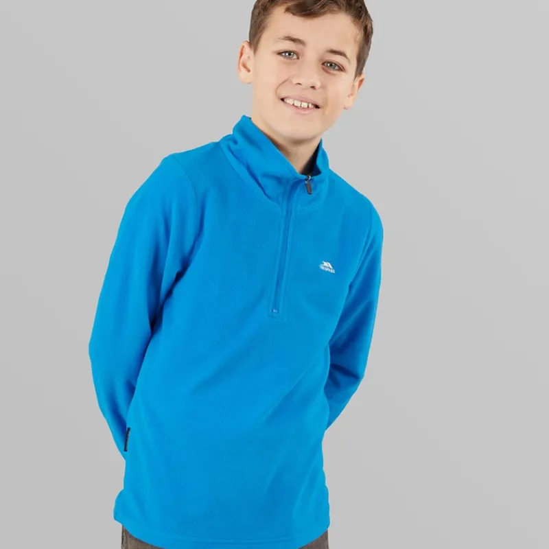 Trespass Junior Drenge Masonville 1/2 Lynlås Mikro Fleece Kobolt Blå